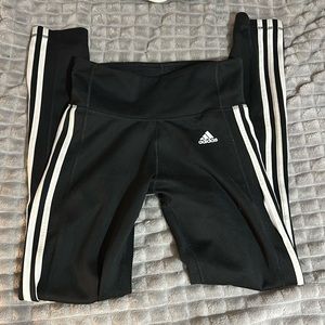 Adidas black and white striped leggings